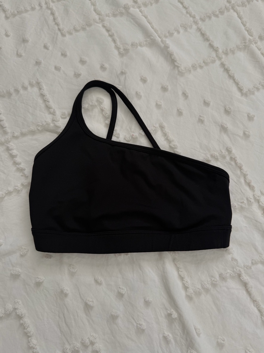 Aoxjox Black Asymmetrical One-Shoulder Sports Bra XS